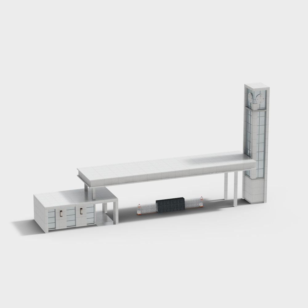 Urban Station Low-Poly 3D model