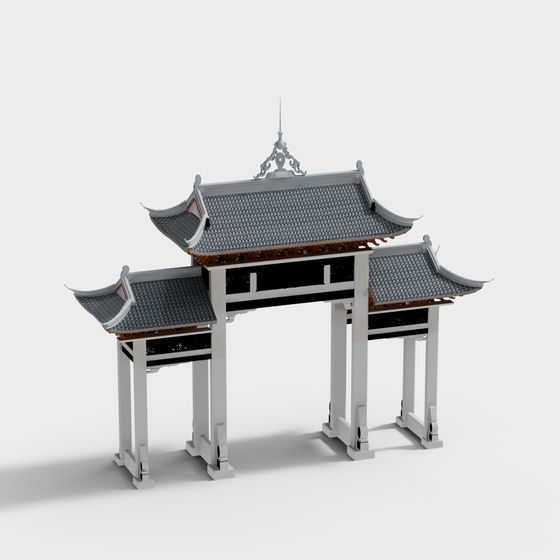 East Asian Archway 3D model