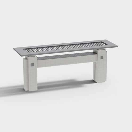 Contemporary Urban Bench 3D model for Creative Spaces
