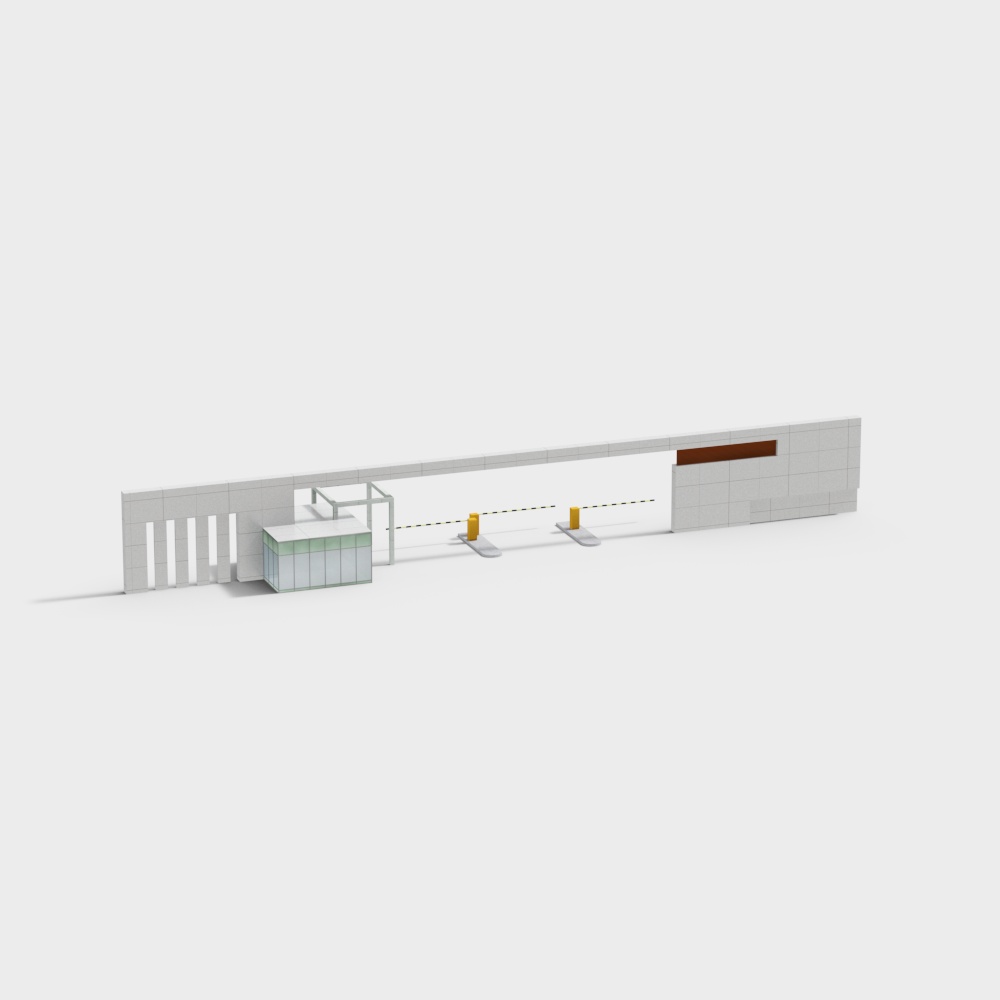 Modern Minimalist Building Entrance 3D model