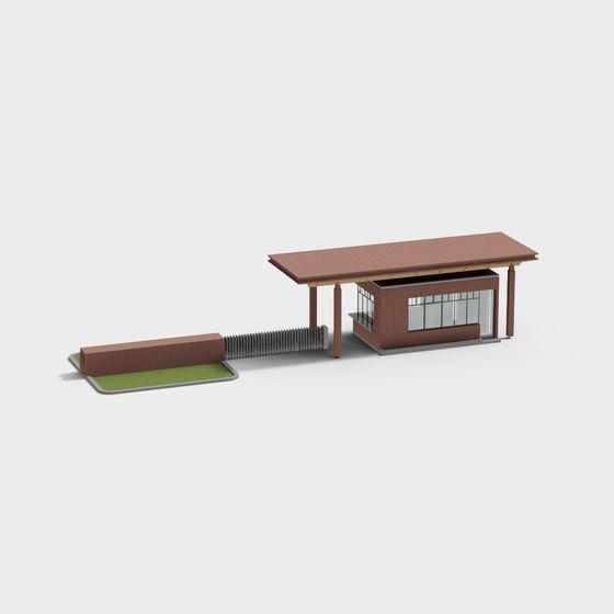 Urban Station Low-Poly 3D Model for Creative Projects