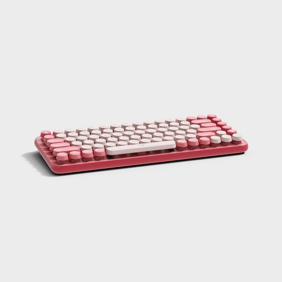 Red Keyboard 3D Model for Gaming and Workstations