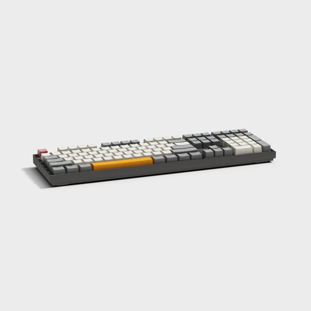 Stylish Keyboard 3D Model – Low-Poly Tech Design