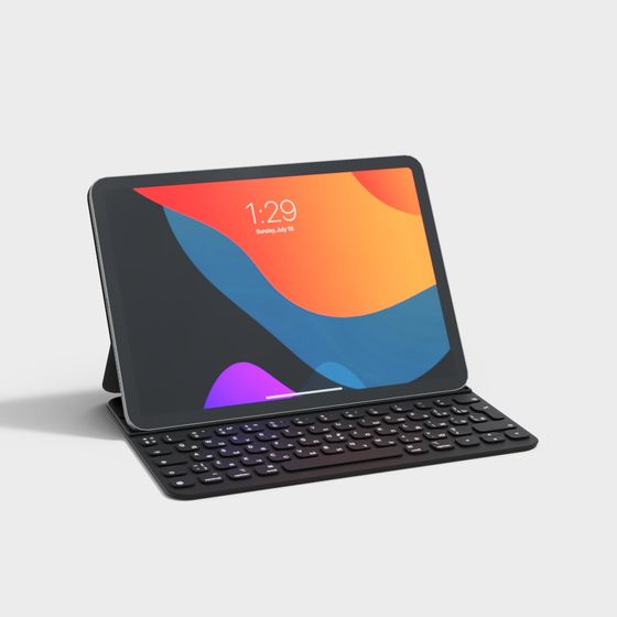Modern Tablet with Detachable Keyboard 3D model