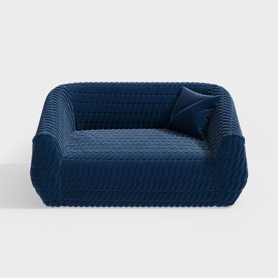 Elegant Navy Blue Sofa Bed 3D model