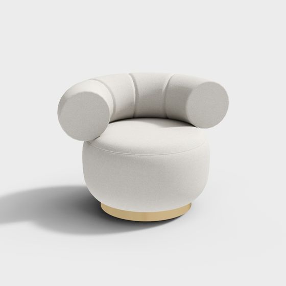 B&B Italia Modern Ottoman 3D Model in White