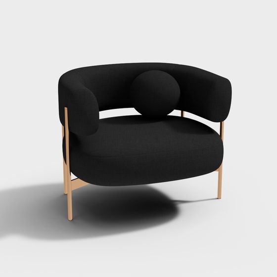 B&B Italia Modern Ottoman 3D Model in Black