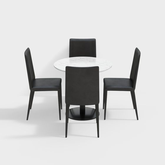 Urban Dining Table and Chair Set 3D model