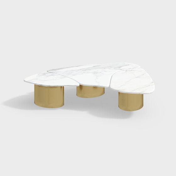 Streamlined Marble Coffee Table 3D model
