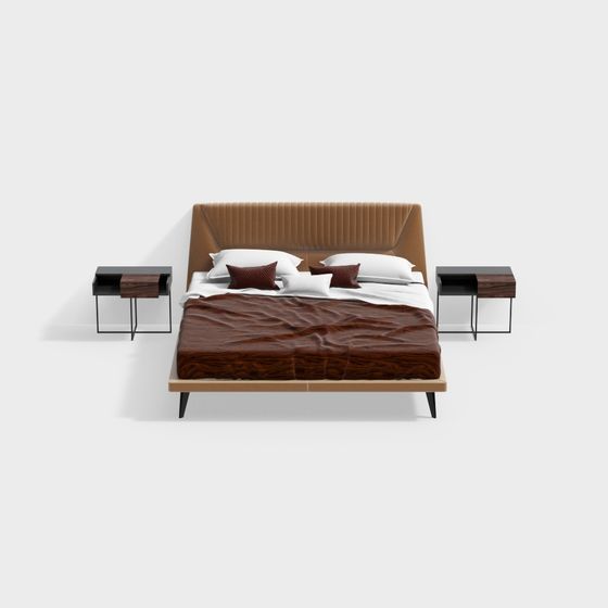 Urban Retreat Bed 3D model for Modern Interiors