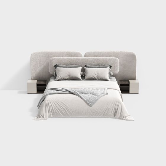 Modern Minimalist Bed 3D model
