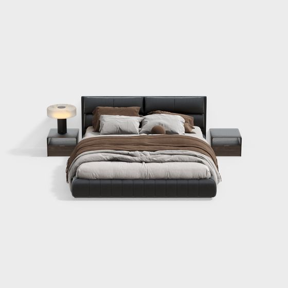 Elegant Minimalist Bed 3D model