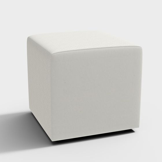 Low Poly Cube Ottoman 3D model