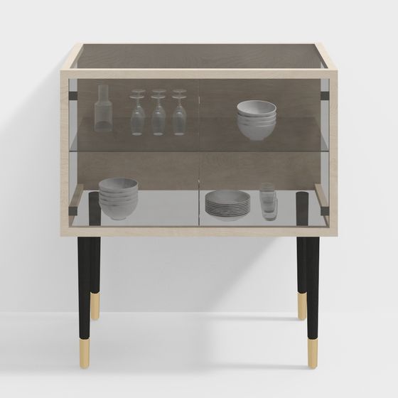 Modern Glass Display Cabinet 3D model