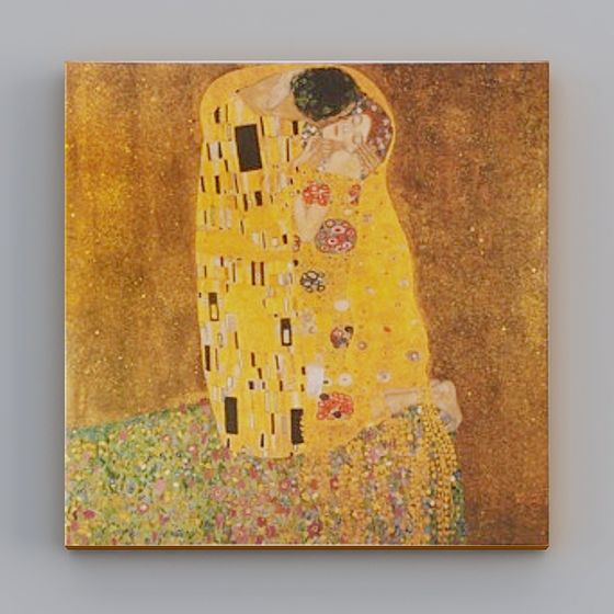 The Kiss 3D Model Inspired by Gustav Klimt