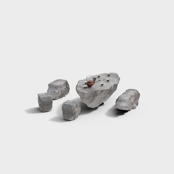 Natural Stone Tea Table 3D model
