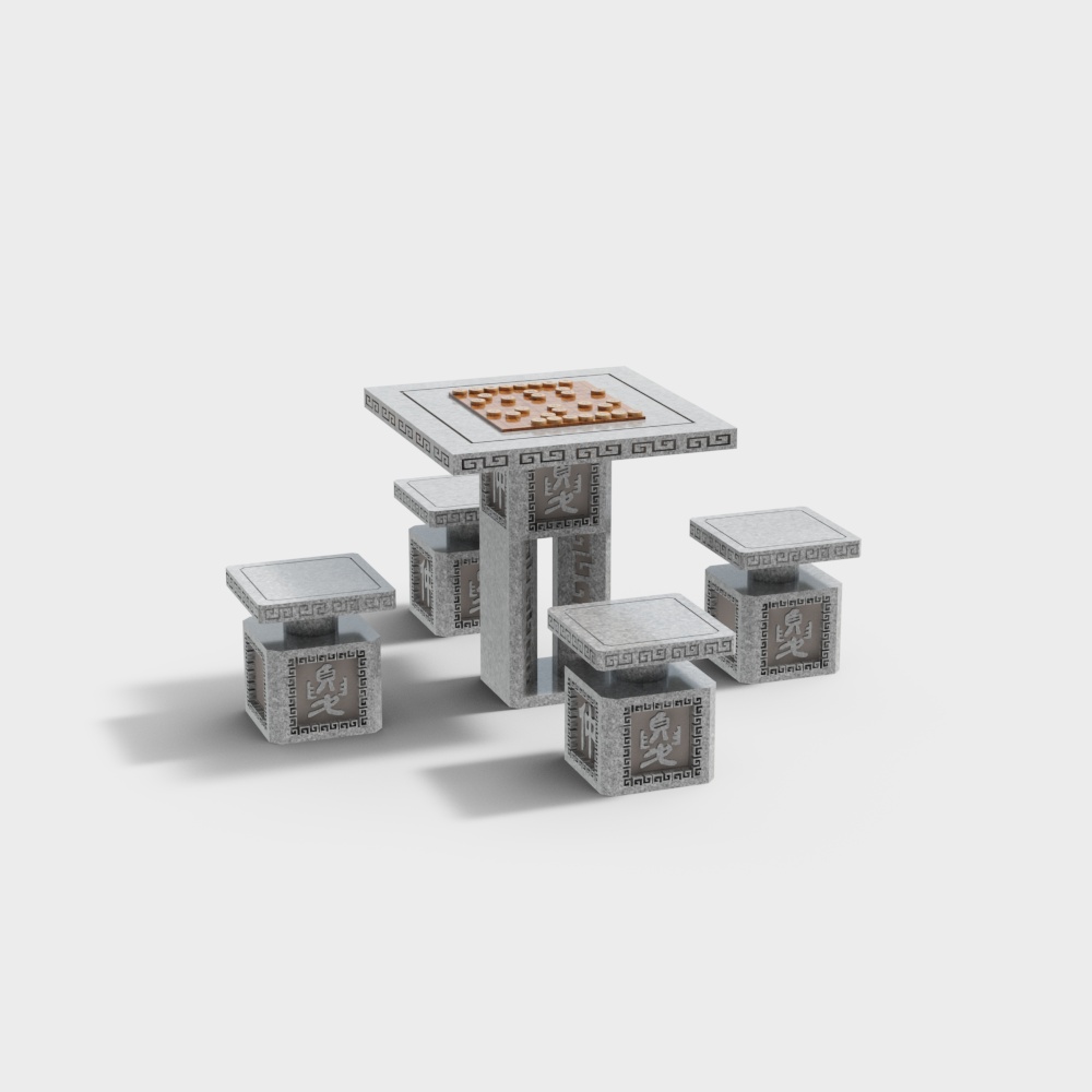 Park modern stone chair table