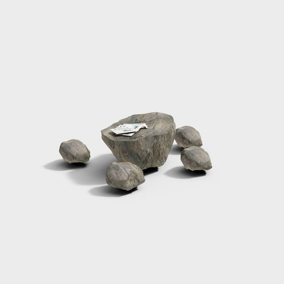 Realistic Rock Table 3D model