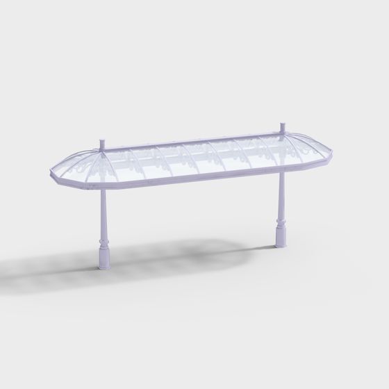 Elegant Glass Canopy 3D model