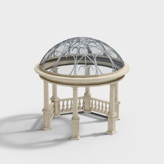 Classical Dome Pavilion 3D model