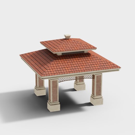 Beautiful Low-Poly Pavilion 3D model for Creative Projects