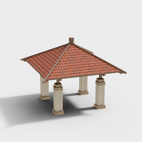 Stylish Low-Poly Pavilion 3D model