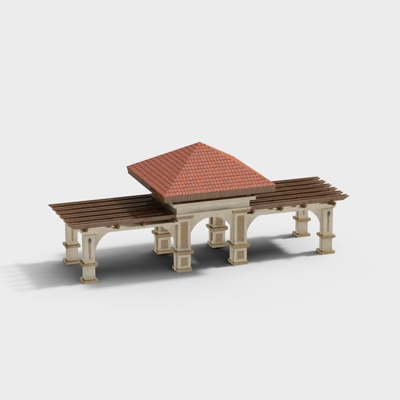 Low-Poly Pavilion 3D model with Realistic Texture