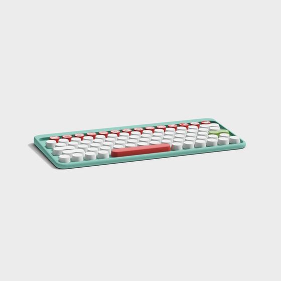 Retro Typewriter 3D model with Low-Poly Design