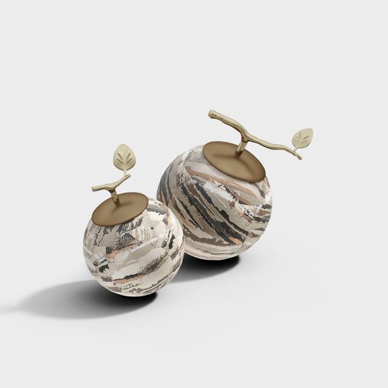 Marble Apples 3D model