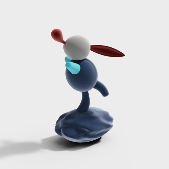 Bouncy Bunny Low-Poly 3D model