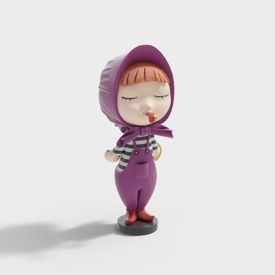 Playful Low Poly 3D Model - Little Artist