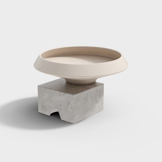 Concrete Base Planter 3D model