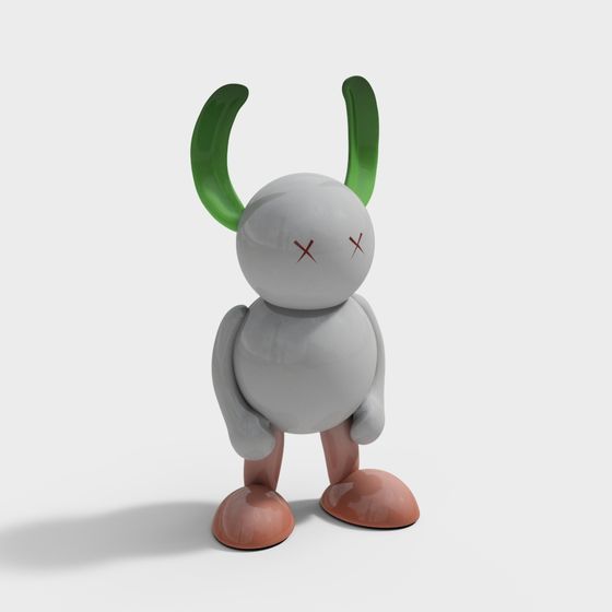Unique Ghost Bunny 3D model with Low-Poly Design
