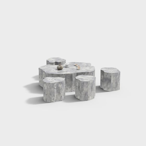 Root Tea Table 3D model with Natural Aesthetics