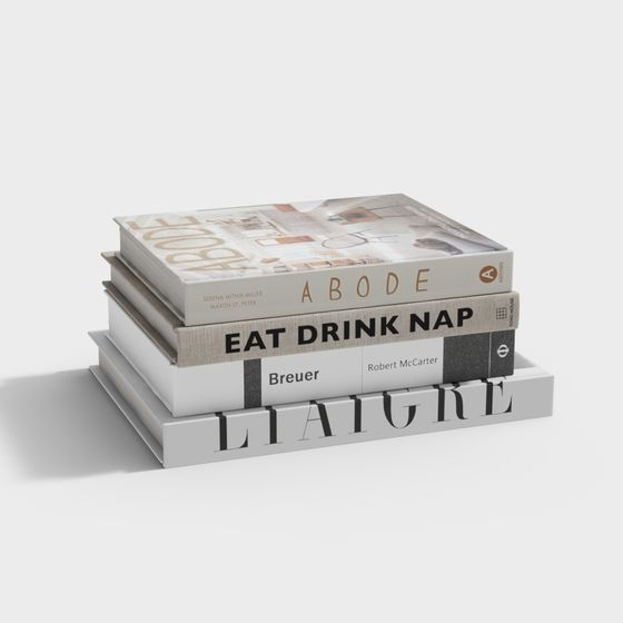 Minimalist Stacked Books 3D model