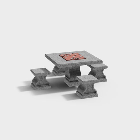 City Chess Table 3D model for Creative Projects