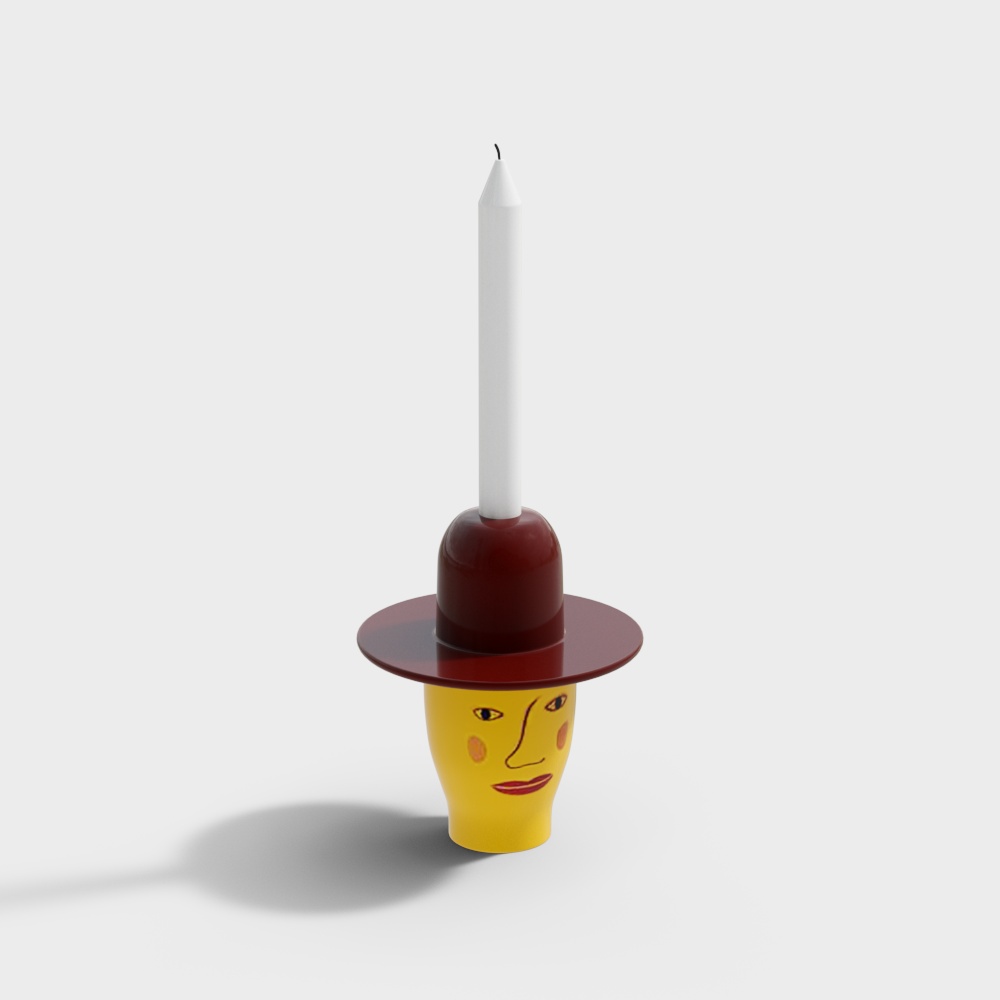 Candle Face 3D Model - Surreal Artistry