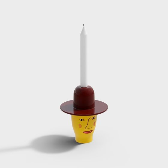 Candle Face 3D Model - Surreal Artistry