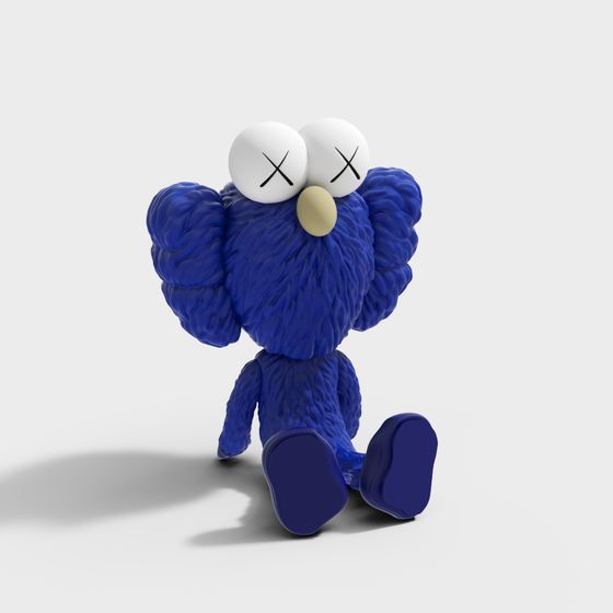 Unique Kaws 3D Model in Vibrant Blue 3D model