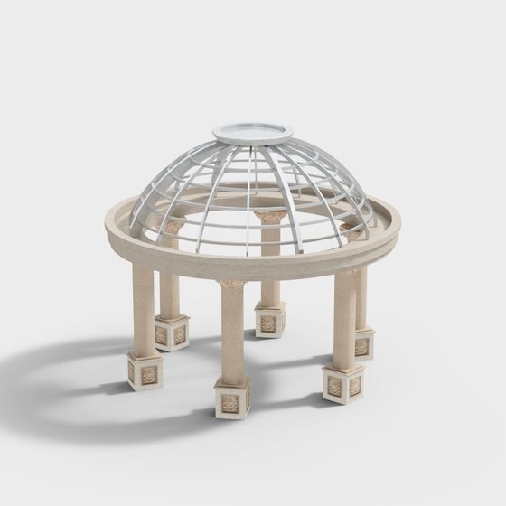 Low Poly Roman Column Pavilion 3D model