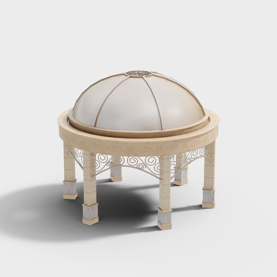 Low Poly High Detail Dome Pavilion 3D model