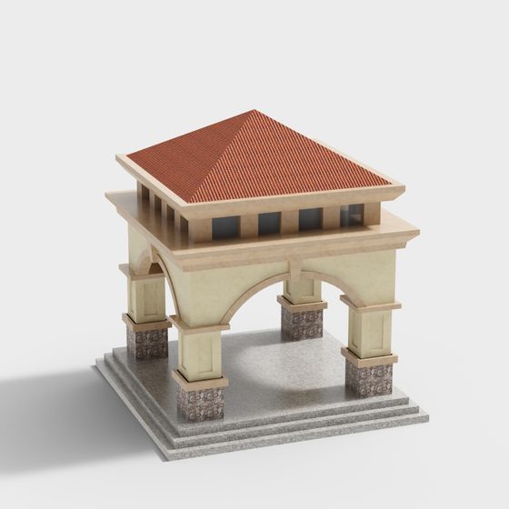 Low-Polygon Historical Architecture 3D model