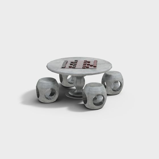 Table de pierre rétro carrée