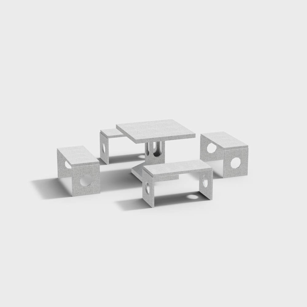 โต๊ะและเก้าอี้หินสไตล์ใหม่สำหรับลาน