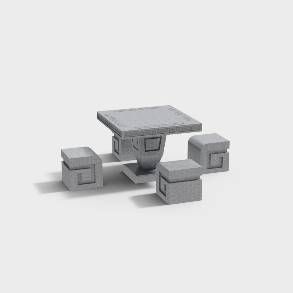 เก้าอี้หินสมัยใหม่โต๊ะในสวน