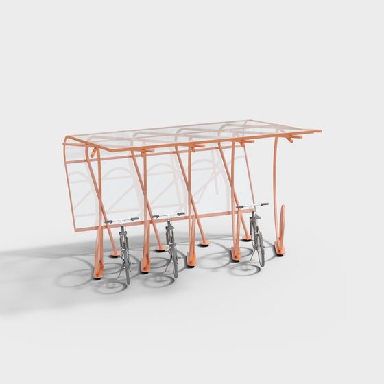 Stylish Bicycle Parking Rack 3D model for Urban Spaces
