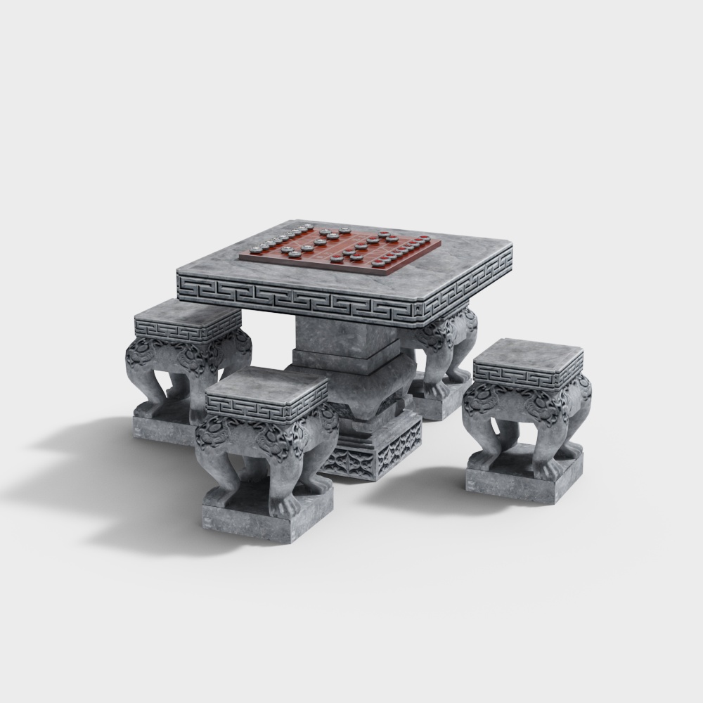 Bàn ghế đá hiện đại cho vườn