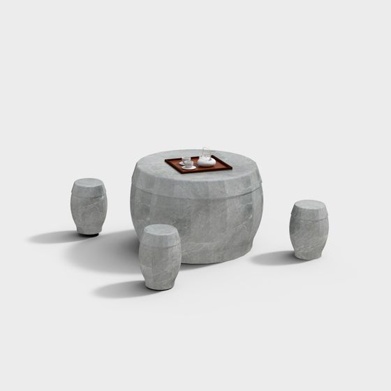 Stone Aesthetic Tea Table 3D model
