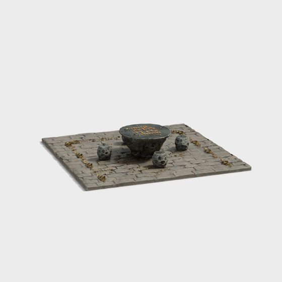 Elegant Eastern Style Chessboard 3D model