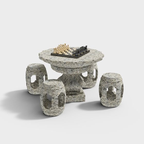 Bàn và ghế đá cổ trong vườn